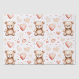 Sweet Niedlich Teddy Bear Heart Baby Shower Seidenpapier