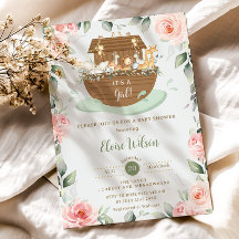 Sweet Noah's Ark Pink Floral Girl Baby Dusche