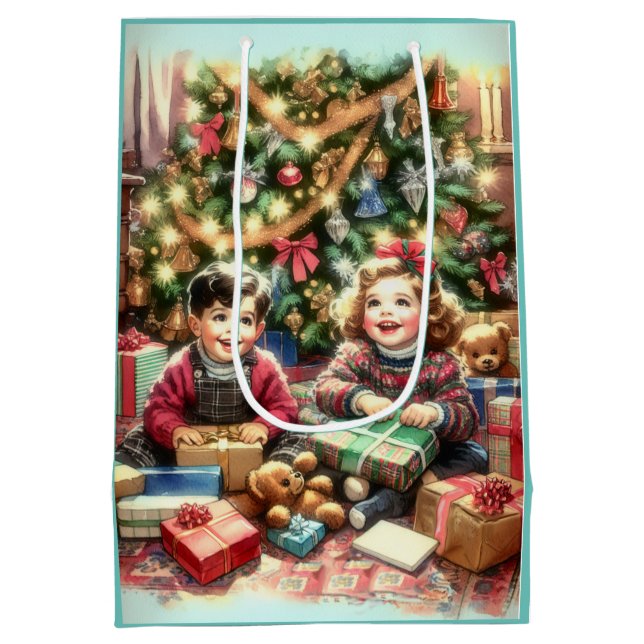 Sweet Nostalgic Children on Christmas to und from Mittlere Geschenktüte (Rückseite)