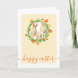 Sweet Oaster Bunny Family und Blume Kranz Feiertagskarte