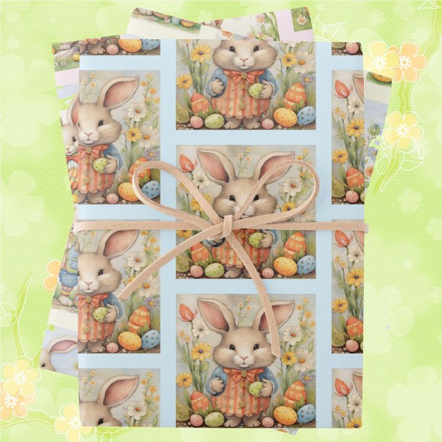 Sweet Oaster Bunny Rabbit 3 Farbige Kinder Geschenkpapier Set (Von Creator hochgeladen)