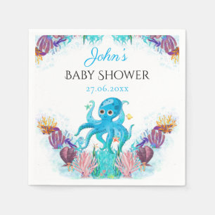Sweet Ocean Octopus Seashells Baby Showroom Napkin Serviette