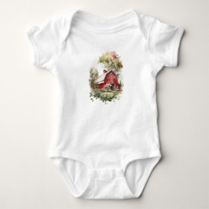 Sweet Old Barn Landschaft Baby Strampler