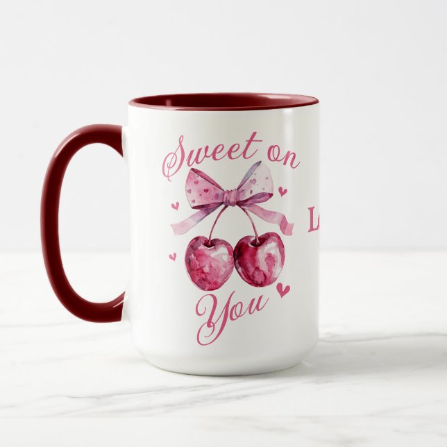 Sweet on You Customizable Valentine's Day Tasse (Links)