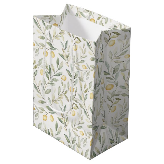 Sweet On You Lemons Wedding Mittlere Geschenktüte (Vorderseite Schrägansicht)