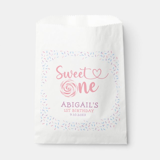 "SWEET ONE" 1. GEBURTSTAG Gönnertaschen Geschenktütchen (Vorderseite)