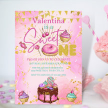 Sweet One 1. Geburtstag Pink Imitate Glitzer Donut