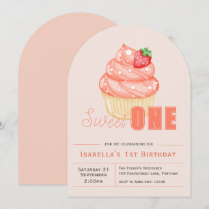 Sweet ONE 1er anniversaire fille arc Invitation