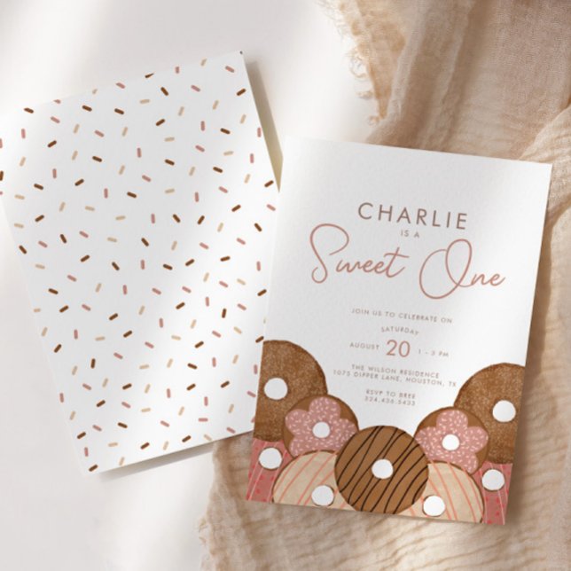 Sweet One Birthday Donut Girl's Birthday Einladung (Von Creator hochgeladen)