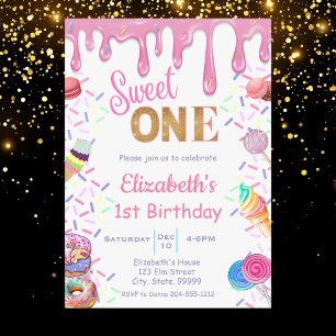 Sweet One Birthday Invitation pour fille