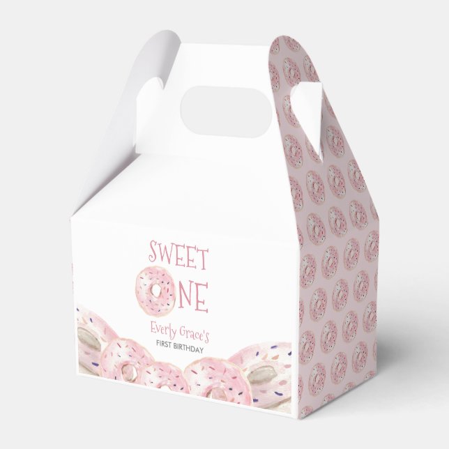 Sweet One Boho Wasserfarbe Donut Thema 1. Geburtst Geschenkschachtel (Vorderseite)