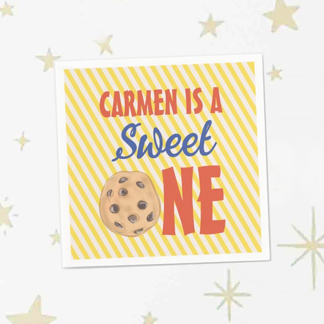 Sweet One Chocolate Cookie Geburtstag Napkin Serviette (Von Creator hochgeladen)