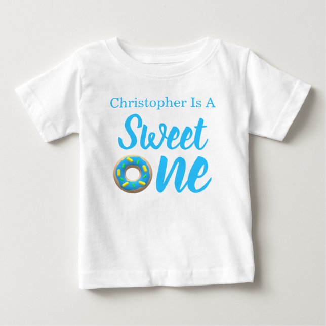 Sweet One Donut 1. Geburtstag Baby T-shirt (Vorderseite)