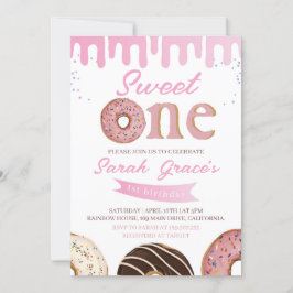 Sweet One Donut 1. Geburtstag Einladung