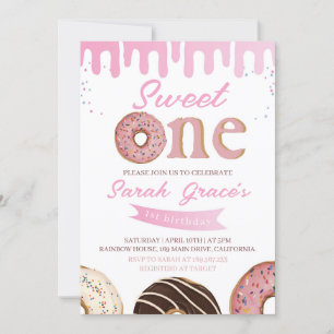 Sweet One Donut 1er Invitation anniversaire