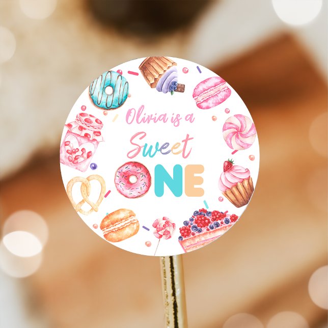 Sweet One Donut Candy Birthday Sticker (Von Creator hochgeladen)