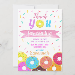 Sweet One Donut Carte de remerciements d'anniversa