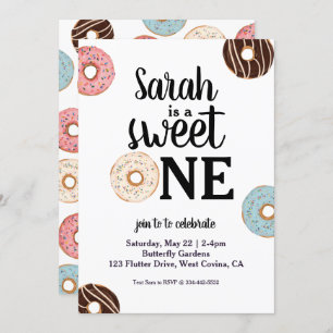 Sweet One Donut Invitation Anniversaire