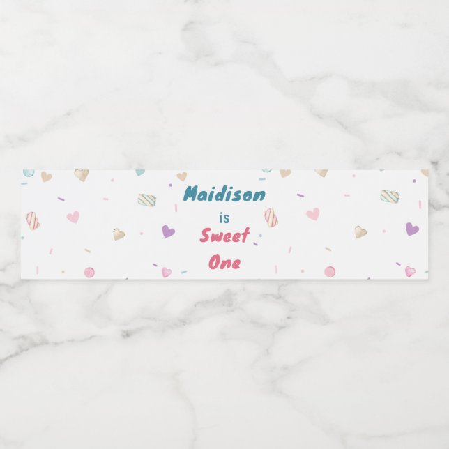 Sweet One Donut Niedlich farbenfroh (Einzelnes Label)