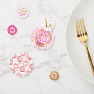 Sweet One Donut Pink & Gold Party Dekoration Konfetti