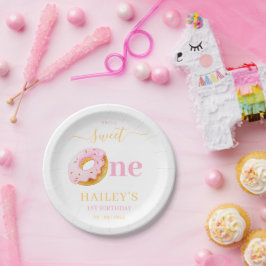 Sweet One Donuts Einladung Geburtstag, Mädchen 1. Pappteller