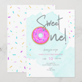 Sweet ONE dounut Geburtstag Einladung