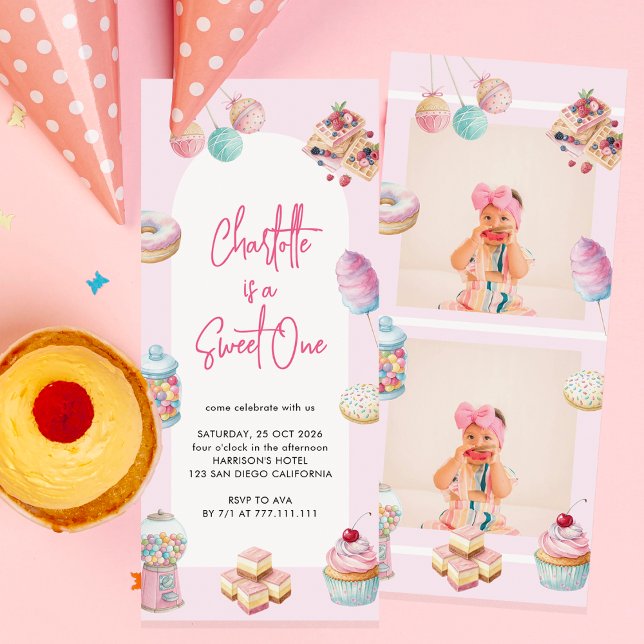 Sweet One Film Strip Invitation premier anniversai (Créateur téléchargé)