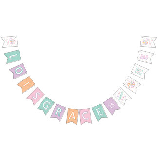 Sweet One First Birthday Custom Bunting Flags Wimpelkette