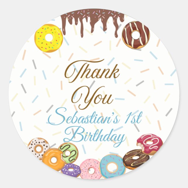 Sweet One First Birthday Favor Aufkleber (Vorderseite)