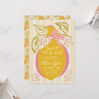 Sweet One First Birthday Invite Girl Lemon 1st Einladung