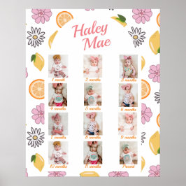 Sweet One First Birthday Monthly Fotos Poster