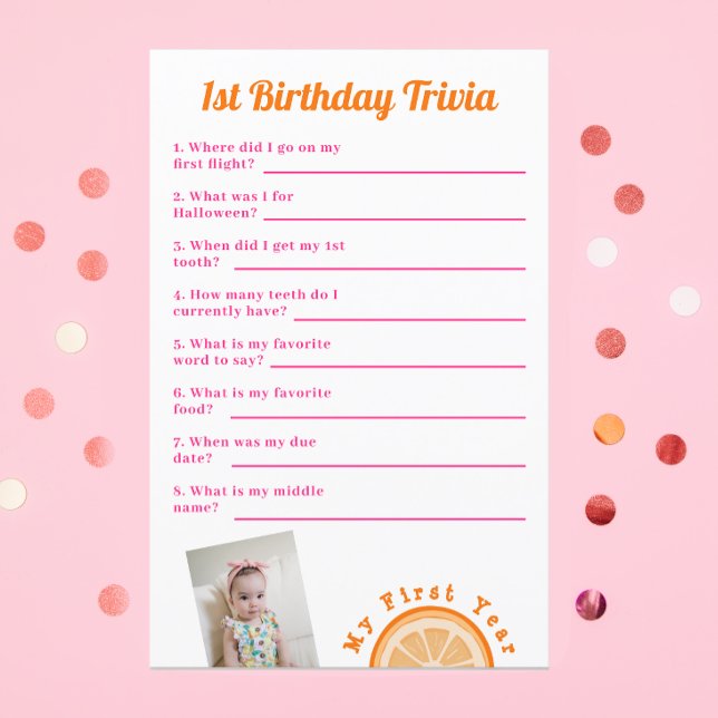 Sweet One First Birthday Trivia Game (Von Creator hochgeladen)