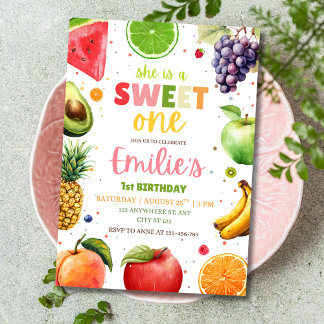 Sweet One Fruit 1. Geburtstag Einladung, Sommer Pa Einladung