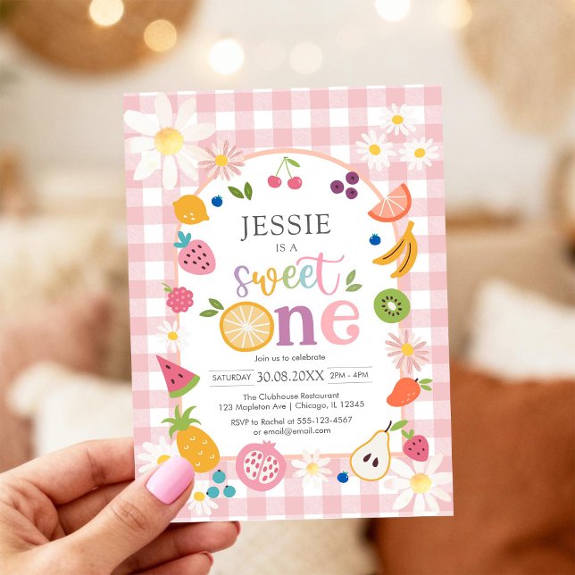 Sweet One Fruit 1st Birthday Invitation (Créateur téléchargé)