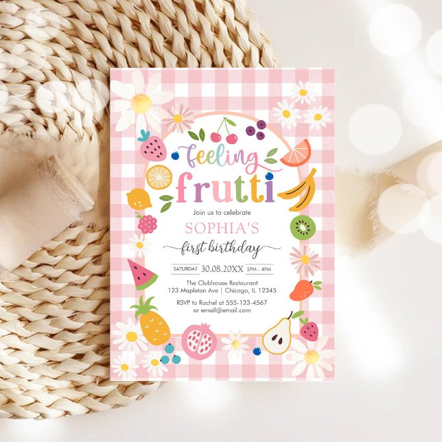 Sweet One Fruit 1st Birthday Invitation (Créateur téléchargé)