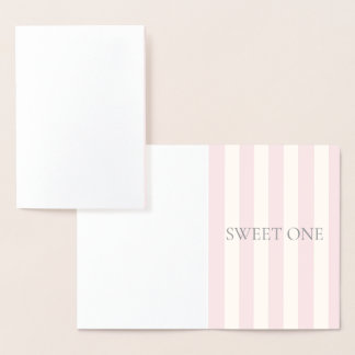 Sweet One, Geschenkbeutel, Rosa, Streifen Folienkarte