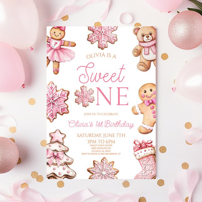 Sweet One Gingerbread Cookie 1st Birthday Party Einladung (Von Creator hochgeladen)