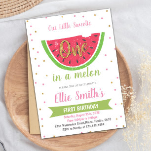 Sweet One in a Melon 6 Monate Party Card Einladung