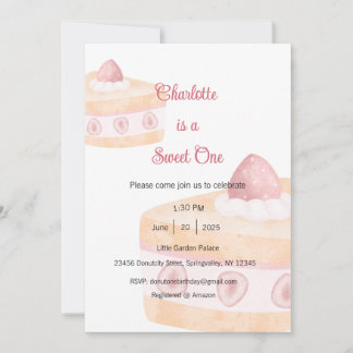 Sweet One Invitation, Dessert One Party Einladung
