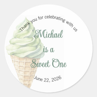 Sweet One Labels, Sweetheart One, Ice Cream Runder Aufkleber