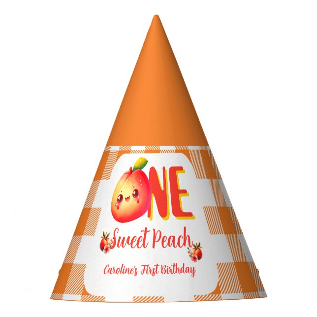 Sweet One Peach Birthday Partyhütchen (Vorderseite)