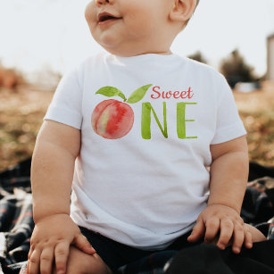 Sweet One Peach Watercolor 1. Geburtstagsmädchen Baby T-shirt