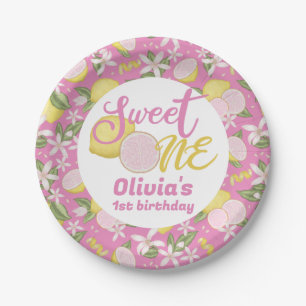 Sweet One Pink Lemon Birthday Party Paper Teller