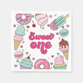 Sweet One Sprinkles Ice Cream and Cake Birthday Serviette
