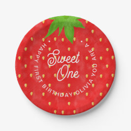 Sweet One Strawberry Birthday Pappteller