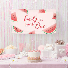 Sweet One Watermelon Bannière d'anniversaire