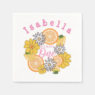 Sweet One Yellow Lemon Erster Geburtstag Serviette