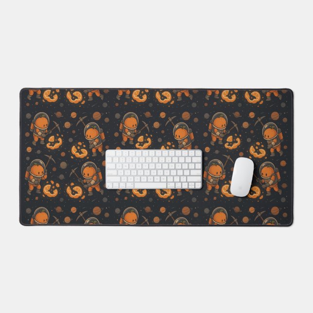 Sweet Orange Astronaut Galactic Miner Schreibtischunterlage (Tastatur & Maus)