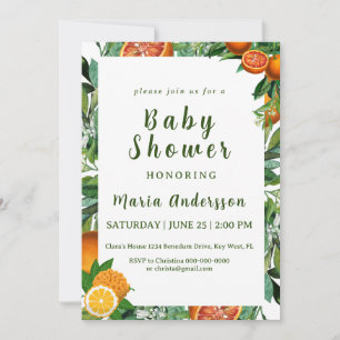 Sweet Orange Baby Dusche Einladung