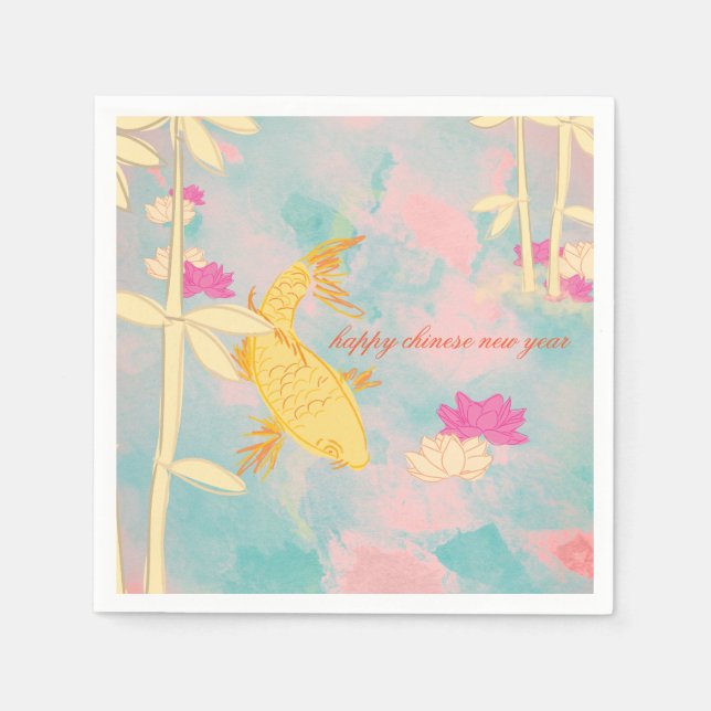 Sweet Orange Koi Serviette (Vorderseite)